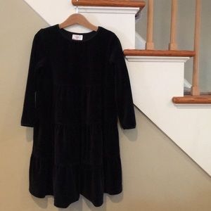 Hanna Anderson Girls Tiered Velvet Holiday Dress